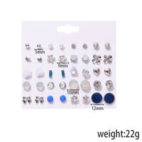 Retro Flower Niche Fashionable Popular Pearl Bow 20 Pairs Of Earrings Set main image 6