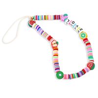 Letters Love Mobile Phone Lanyard Color Soft Clay Fruit Mobile Phone Chain main image 3