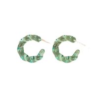 Retro Resin Geometric Candy Green Twisted C-shaped  Earrings main image 6