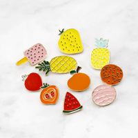 New Color Fruit Pine Alloy Brooch 12 Pieces Wholesale main image 1