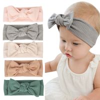 Children's Hair Ring Baby Solid Color Thread Knotted Bow Hair Band Wholesale main image 2