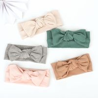 Children's Hair Ring Baby Solid Color Thread Knotted Bow Hair Band Wholesale main image 5