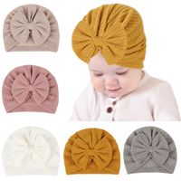 Children's Hat Wholesale Solid Color Baby Fetal Bowknot Check Pattern Hedging Cap main image 1