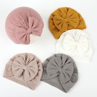 Children's Hat Wholesale Solid Color Baby Fetal Bowknot Check Pattern Hedging Cap main image 4
