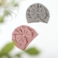 Children's Hat Wholesale Solid Color Baby Fetal Bowknot Check Pattern Hedging Cap main image 5