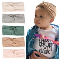 Vente En Gros Fil De Couleur Unie Pour Bébé Oreilles De Lapin Croisées Bandeau À Rayures main image 1