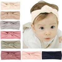 Children's Hair Accessories Baby Solid Color Checkered Knotted Hairband Wholesale main image 1