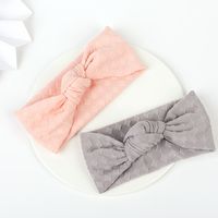 Children's Hair Accessories Baby Solid Color Checkered Knotted Hairband Wholesale main image 5