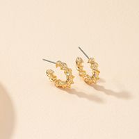 Boucles D&#39;oreilles Tissées Simples Européennes Et Américaines Boucles D&#39;oreilles Simples En Forme De C main image 2