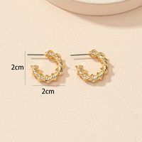 European And American Simple Twist Woven Earrings Simple C-shaped Earrings main image 5