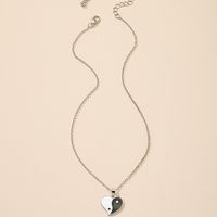 Fashion Black And White Checkerboard Alloy Necklace main image 5