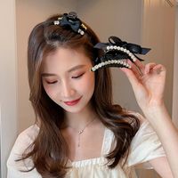 Pearl Rhinestone Hairpin Bow-tie Head Hair Catching Pan Hair Shark Clip Hair Accessories main image 4