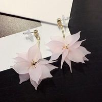 Korea's New Petal Earrings Lotus Flower Earrings Long Tassel Earrings main image 3