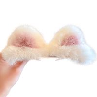 Cute Cartoon Rabbit Ears Clip Plush Headdress Furry Side Clip Hair Accessories main image 6