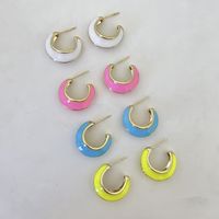 New Personality Fashion Irregular C-shaped Multicolor Earrings main image 3
