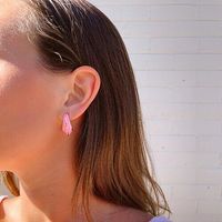 New Personality Fashion Irregular C-shaped Multicolor Earrings main image 4