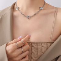 Simple Silver Fashion Punk Personality Titanium Steel Necklace main image 3