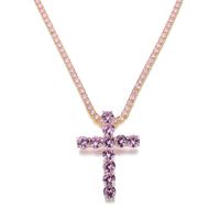 Hip Hop Super Cool Medium Zircon Cross Pendant Trend Necklace main image 4