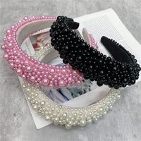 Korean Hair Accessories Bridal Headband Pearl Heightening Thickening Hairband main image 4