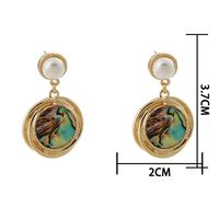 European And American Retro Color Abalone Earrings Personality Earrings sku image 6