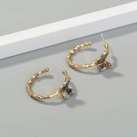 European And American C-shaped Butterfly Earrings sku image 1