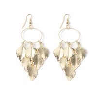 1 Pair Fashion Leaf Metal Plating Women's Drop Earrings sku image 1