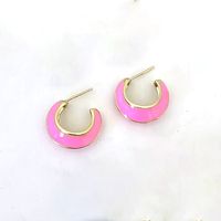 New Personality Fashion Irregular C-shaped Multicolor Earrings sku image 2