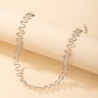 Personalized Silver Wave Clavicle Chain Handmade Beaded Necklace main image 3