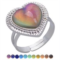 Simple Style Heart Shape Alloy Inlay Artificial Gemstones Women's Rings sku image 1