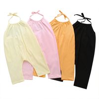Summer Solid Color Suspender Trousers Romper Children's Sling Jumpsuit main image 6