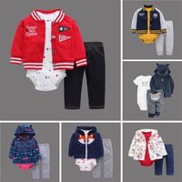 Children's Clothing Wholesale Cartoon Print Hooded Zipper Jacket Romper Suit main image 1