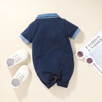 Fashion Baby Short-sleeved One-piece Casual Striped Boxer Romper main image 6