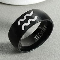 316 Titanium Steel Ring Men's Aquarius Ring sku image 1