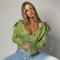 Women's Fashion Streetwear Solid Color Patchwork Single Breasted Jacket main image 3
