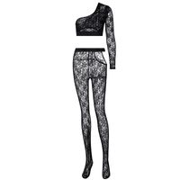 New Sexy Lace Two-piece Suit See-through Hollow Fashion Casual Suit Women main image 6