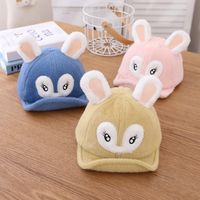 New Autumn And Winter Baby Cap Cartoon Bunny Soft Brim Hat Children Thick Baseball Cap main image 3