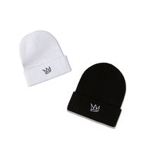 Autumn And Winter Warm Hat Simple Woolen Hat Cold Hat Korean Fashion Wild Crown Embroidery Knit Hat main image 4