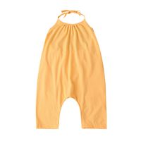 Summer Solid Color Suspender Trousers Romper Children's Sling Jumpsuit sku image 8