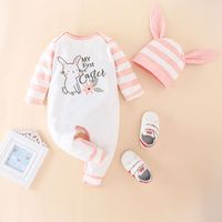 Baby Romper Hat Cute Child Long Sleeve One-piece Newborn Clothes sku image 3