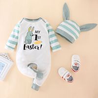 Baby Romper Hat Cute Child Long Sleeve One-piece Newborn Clothes sku image 1