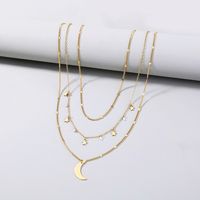 Simple Multi-layered Star And Moon Necklace Clavicle Chain Wholesale main image 3