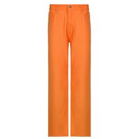 Streetwear Full Length Zipper Washed Jeans Straight Pants sku image 7