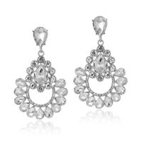 Rétro Cristal Creux Dames Boucles D&#39;oreilles Bijoux De Mariée Robe De Banquet Accessoires En Gros main image 4