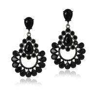 Rétro Cristal Creux Dames Boucles D&#39;oreilles Bijoux De Mariée Robe De Banquet Accessoires En Gros sku image 1