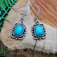 European American Blue Turquoise Earrings Female Wholesale main image 3