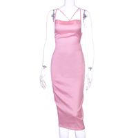 French Sling Fashion Women's Suspender Skirt Lady Satin Dress sku image 13