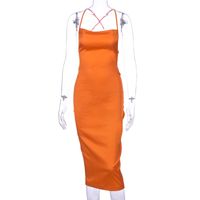 French Sling Fashion Women's Suspender Skirt Lady Satin Dress sku image 16