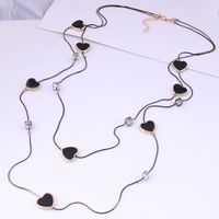 Fashion Simple Square Crystal Combination Double-layer Long Necklace Wholesale main image 1