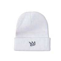 Autumn And Winter Warm Hat Simple Woolen Hat Cold Hat Korean Fashion Wild Crown Embroidery Knit Hat sku image 1
