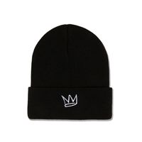Autumn And Winter Warm Hat Simple Woolen Hat Cold Hat Korean Fashion Wild Crown Embroidery Knit Hat sku image 2